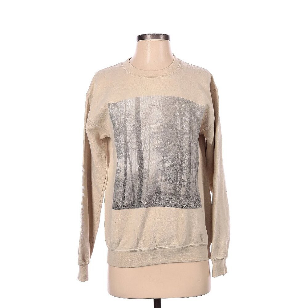 Taylor Swift In the Trees Folklore Beige Pullover Crewneck Sweatshirt Small